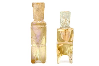 Lot 4 - TWO FATIMID GLASS MOLAR FLASKS. Probably...