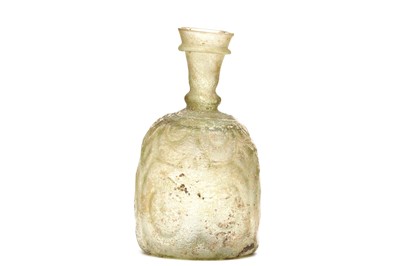 Lot 6 - AN INTACT LARGE NISHAPUR GLASS FLASK. Eastern...