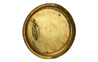 Lot 53 - A LARGE MAMLUK BRASS CALLIGRAPHIC TRAY,...