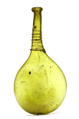 Lot 72 - A SAFAVID BLOWN GLASS SADDLE FLASK. Iran....