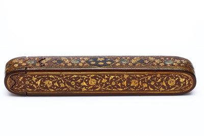 Lot 86 - A FINE PERSIAN SAFAVID PERIOD LACQUERED...