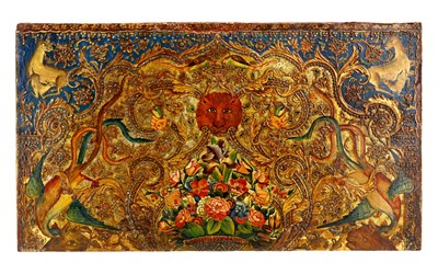 Lot 88 - A PERSIAN QAJAR OIL ON CANVAS,...