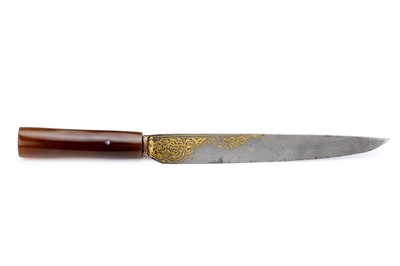 Lot 119 - AN OTTOMAN 'KARD' TYPE DAGGER,  with agate...