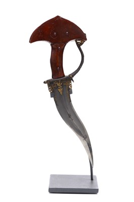 Lot 130 - A RARE SOUTH INDIAN KHANJARLY DAGGER, having a...