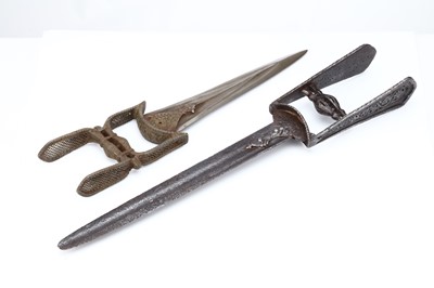 Lot 133 - TWO FINE SOUTH INDIAN OPENWORK KATAR DAGGERS....