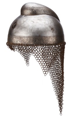 Lot 136 - A NORTH INDIAN SIKH KUFTGHARI HELMET,...