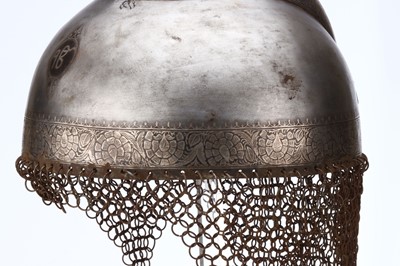 Lot 136 - A NORTH INDIAN SIKH KUFTGHARI HELMET,...