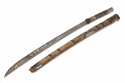 Lot 137 - A BURMESE DHA SWORD, having a fine quality...