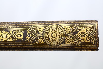 Lot 142 - A SPANISH TOLEDO DAGGER, with gold inlaid...