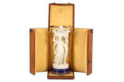 Lot 137 - A CASED SEVRES BISCUIT PORCELAIN FIGURE GROUP...