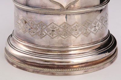 Lot 301 - A Victorian antique silver plate flagon, circa...