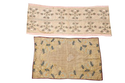 Lot 163 - TWO FINE OTTOMAN EMBROIDERED LINEN TOWELS....