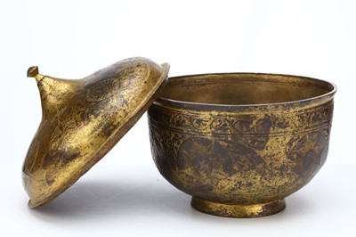 Lot 169 - A RARE TURKISH OTTOMAN GILDED COPPER TOMBAK...