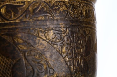 Lot 169 - A RARE TURKISH OTTOMAN GILDED COPPER TOMBAK...