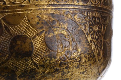 Lot 169 - A RARE TURKISH OTTOMAN GILDED COPPER TOMBAK...