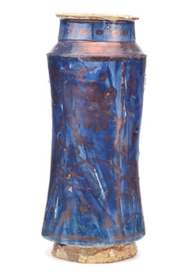 Lot 201 - A SPANISH BLUE LUSTRE APOTHECARY JAR...