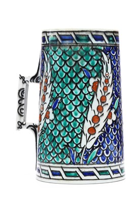 Lot 205 - A FINE FRENCH SAMSON IZNIK STYLE LARGE TANKARD....