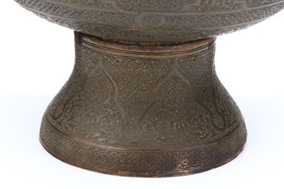 Lot 211 - A FINE LARGE SYRIAN DAMASCUS BRASS VASE,...