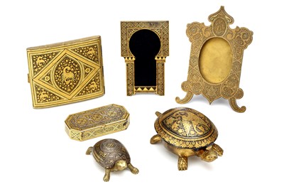 Lot 212 - A COLLECTION OF SPANISH TOLEDO GOLD INLAID...