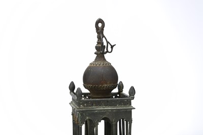 Lot 228 - A SOUTH INDIAN BRONZE HANGING OIL LAMP. Circa...