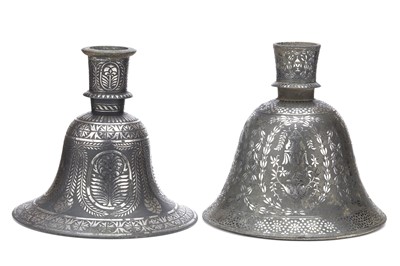 Lot 233 - TWO SOUTH INDIAN BIDAR BIDRI WARE HUQQA...