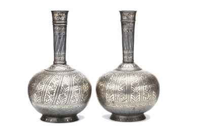 Lot 234 - TWO SOUTH INDIAN BIDAR BIDRI WARE SILVER...