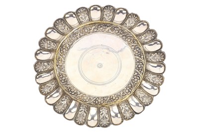 Lot 251 - A NORTH INDIAN MOGHUL SILVER DISH, with traces...