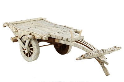 Lot 269 - A LARGE AND UNUSUAL INDIAN IVORY WAGON...