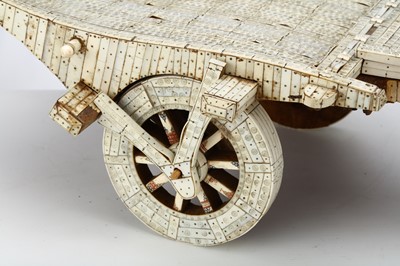 Lot 269 - A LARGE AND UNUSUAL INDIAN IVORY WAGON...