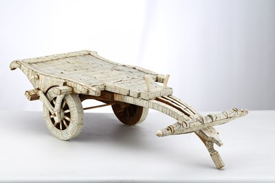 Lot 269 - A LARGE AND UNUSUAL INDIAN IVORY WAGON...