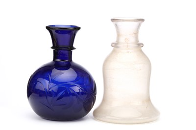 Lot 280 - TWO INDIAN BLOWN GLASS HUQQA BASES. Circa 18th...