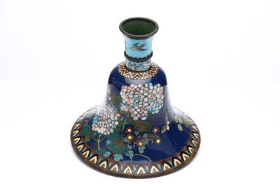 Lot 281 - A VERY UNUSUAL JAPANESE CLOISONNE BELL SHAPED...