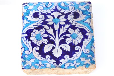 Lot 286 - A LARGE MULTAN WARE GLAZED POTTERY TILE....