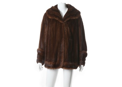 Lot 252 - Chestnut brown mink jacket, hip length and...