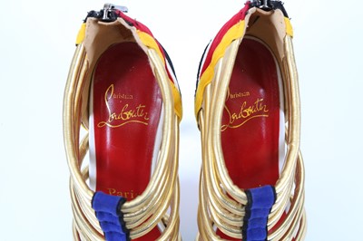 Lot 614 - Christian Louboutin Ulona 140 platform sandals,...