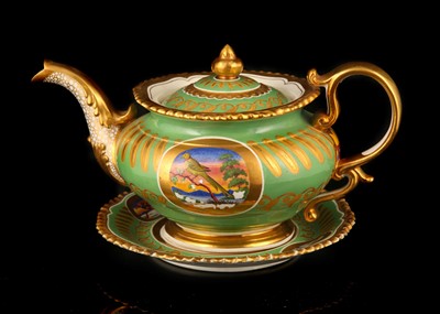 Lot 117 - A FINE COALPORT PORCELAIN TEAPOT, COVER AND...