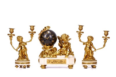 Lot 136 - A LATE 19TH CENTURY FRENCH GILT BRONZE AND...