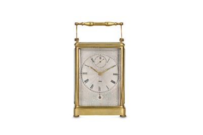 Lot 208 - A MID 19TH CENTURY FRENCH BRASS CARRIAGE CLOCK...