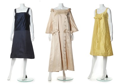 Lot 420 - Three designer 1960s dresses, to include a...