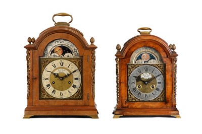 Lot 301 - TWO GEORGE III STYLE BURR WALNUT AND BRASS...