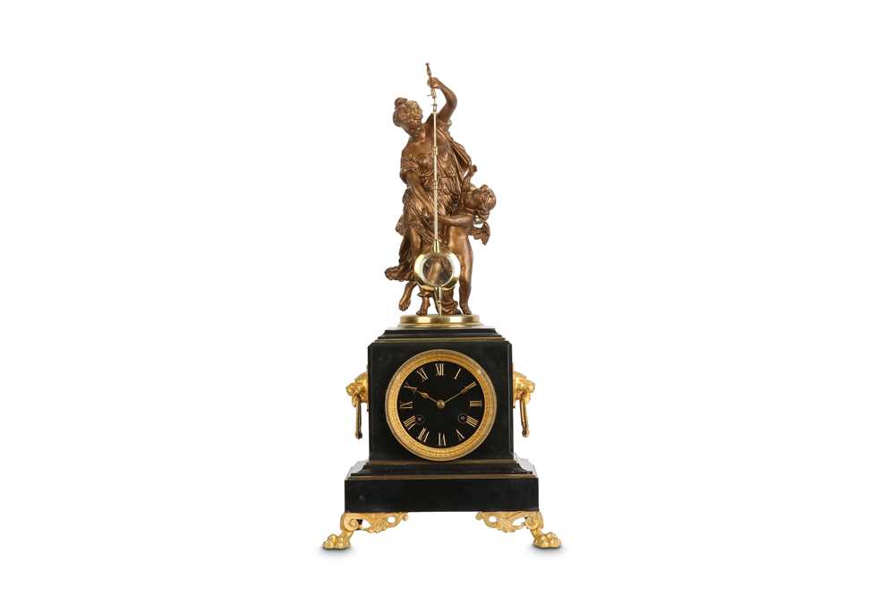 Lot 281 - A LATE 19TH CENTURY GILT METAL AND BLACK...