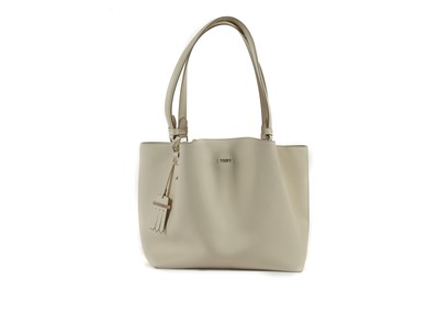 Lot 572 - Tod's cream leather Flower tote, silver tone...