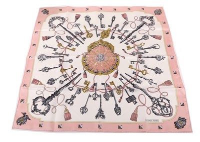 Lot 310 - Hermes 'Les Cles' silk scarf, designed by Caty...