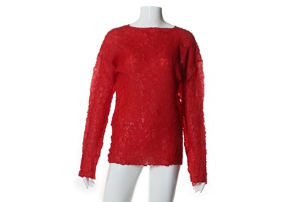 Lot 235 - Issey Miyake red long sleeve top, 1990s,...