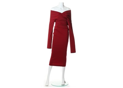 Lot 238 - Romeo Gigli red stretch gown, 1990s, dramatic...