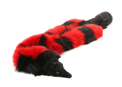 Lot 236 - Valentino RED red and black dyed fox stole,...