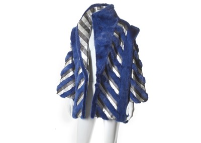 Lot 589 - Vincci dyed blue mink and silver and grey...