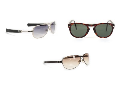 Lot 374 - Three pairs of men's sunglasses, to include...