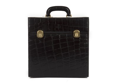 Lot 456 - Mulberry black Congo leather LP carrier, 1980s,...