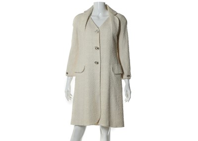 Lot 548 - Christian Dior white boucle coat, 2000s, with...
